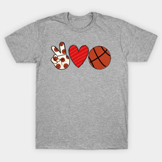 Peace Love Basketball T-Shirt by CuteCoCustom